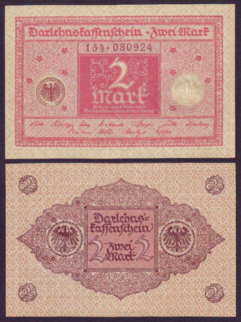 1920 Germany 2 Mark (Red) Unc L000937